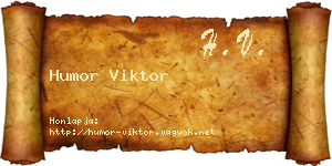Humor Viktor névjegykártya